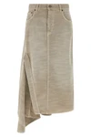 ann bull 44 midi skirt in used-effect garment-dyed cotton denim