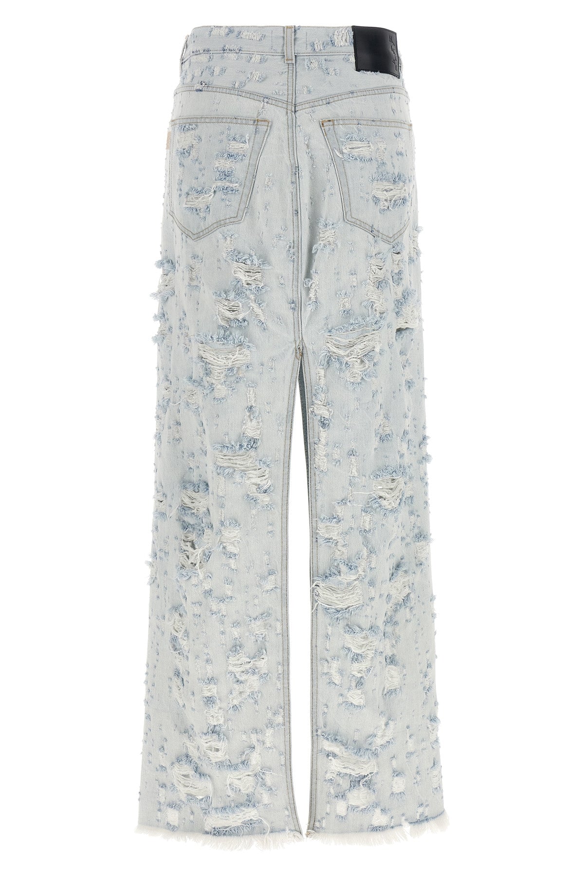 HAIKURE 29 gana long skirt in destroyed cotton denim
