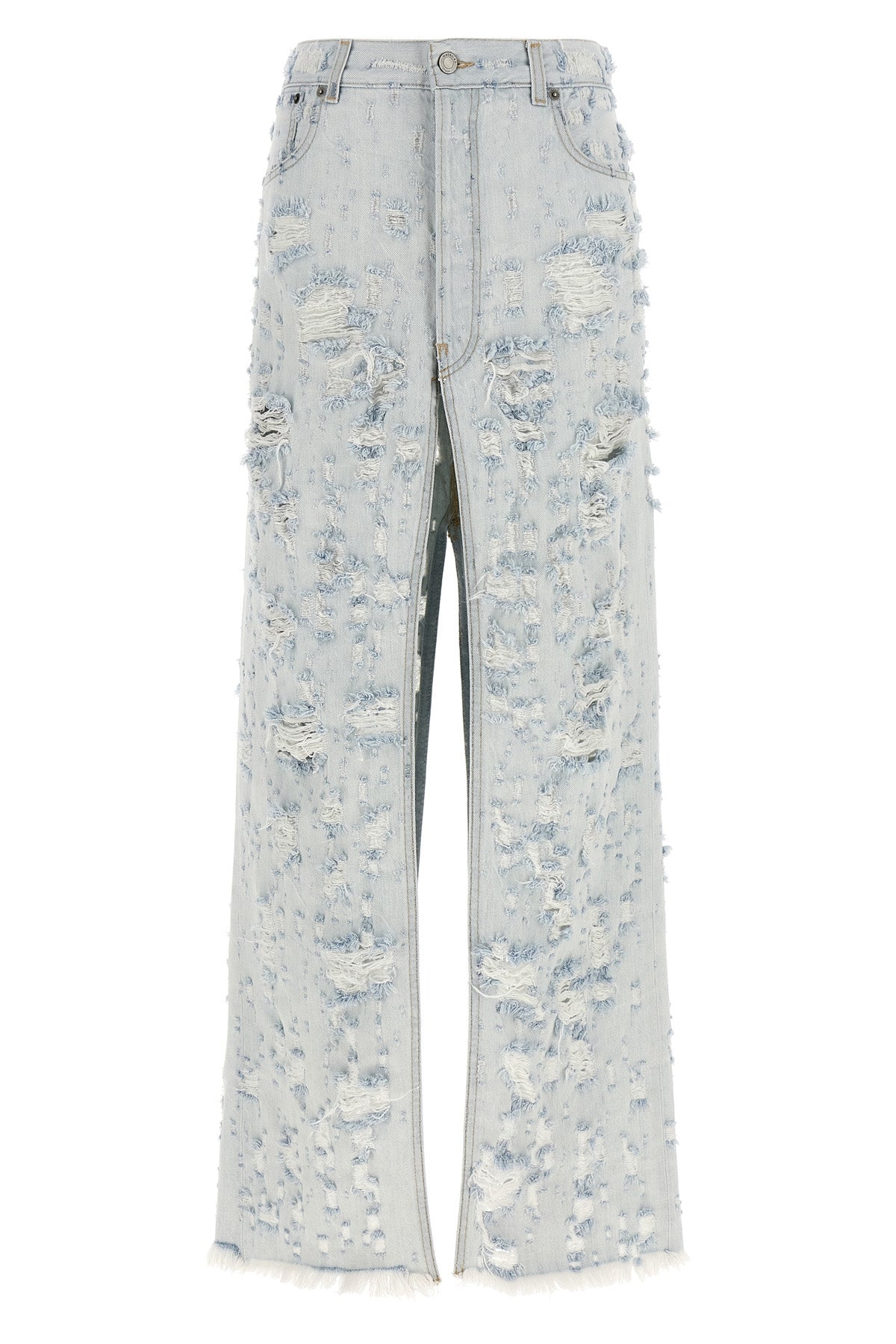 HAIKURE 29 gana long skirt in destroyed cotton denim