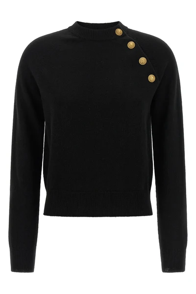 the balmain crew neck sweater sets a new standard in contemporary knitwear