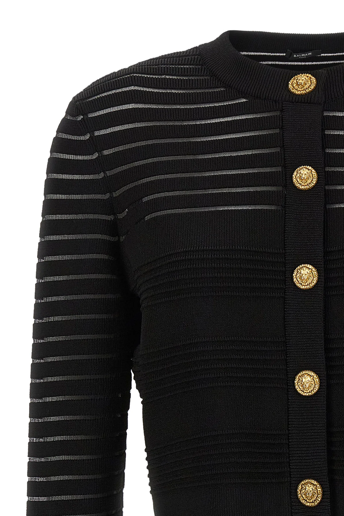 the cardigan balmain defines a new concept of structured elegance