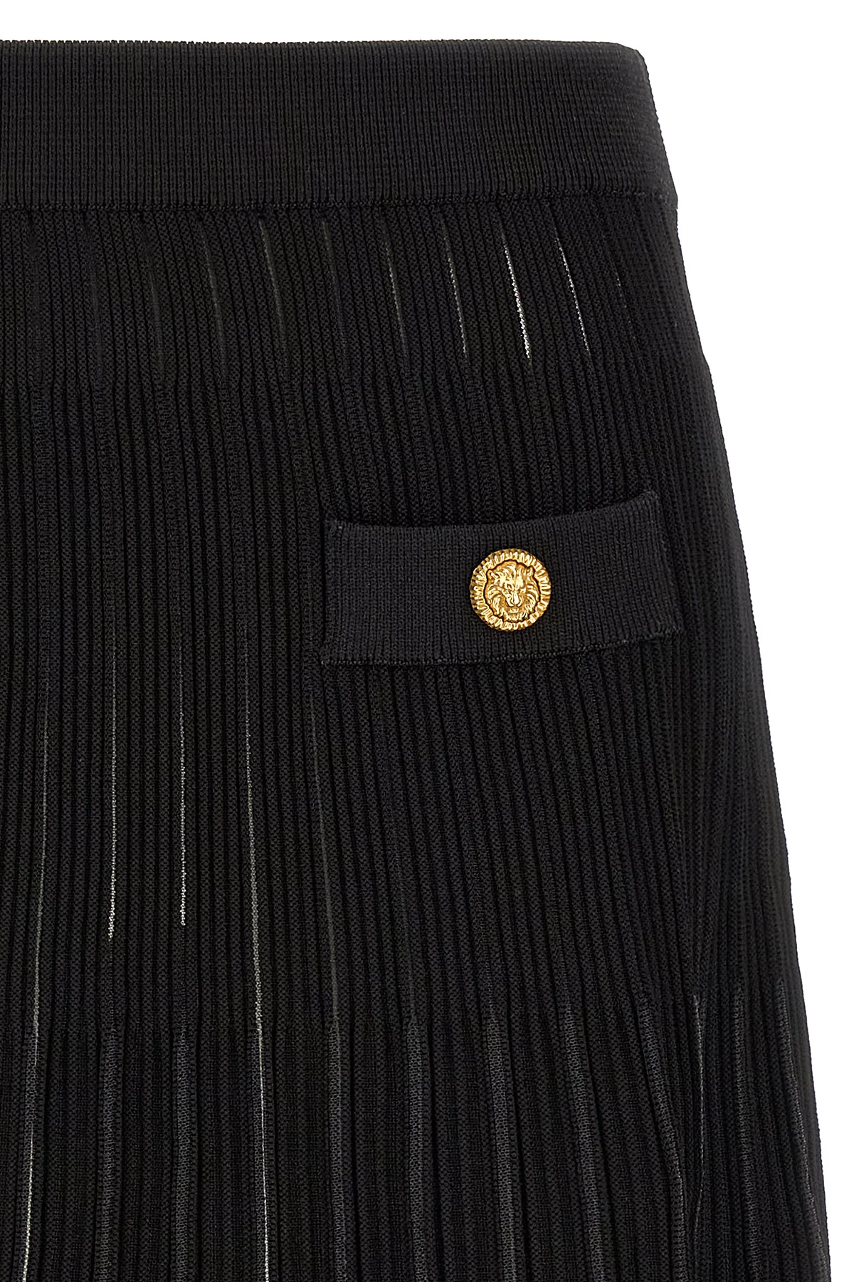 the balmain flared skirt in structured knit redefines the codes of contemporary