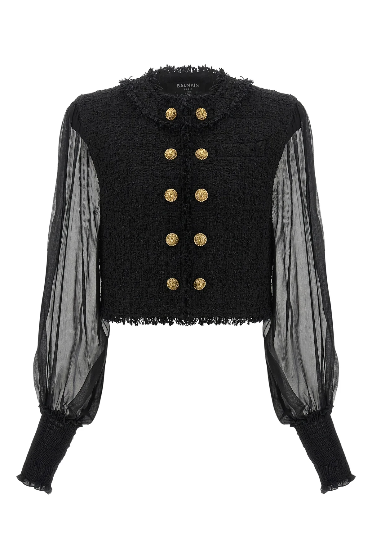 the spencer blazer by balmain redefines the codes of tailoring through a play of