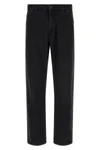 balmain jeans in washed black cotton denim