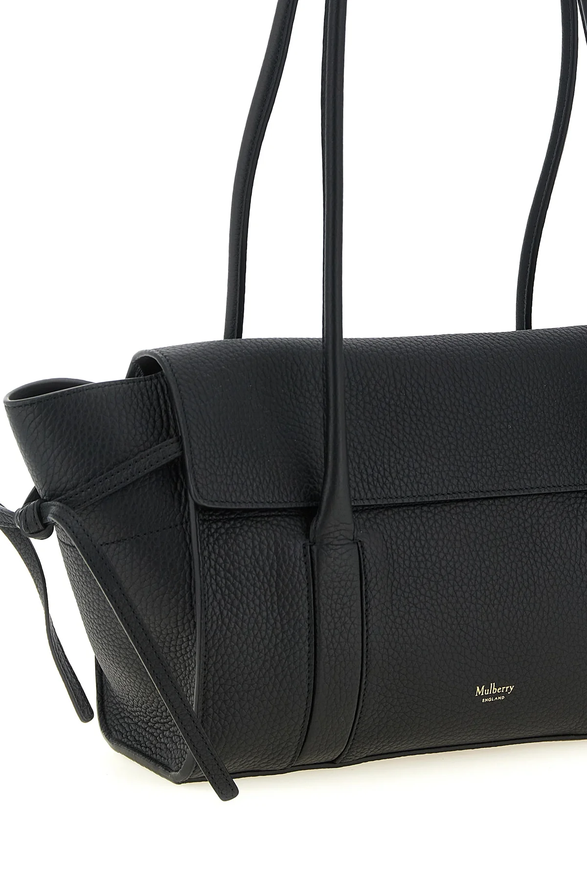 the mulberry soft bayswater small shoulder bag in black hammered calf leather