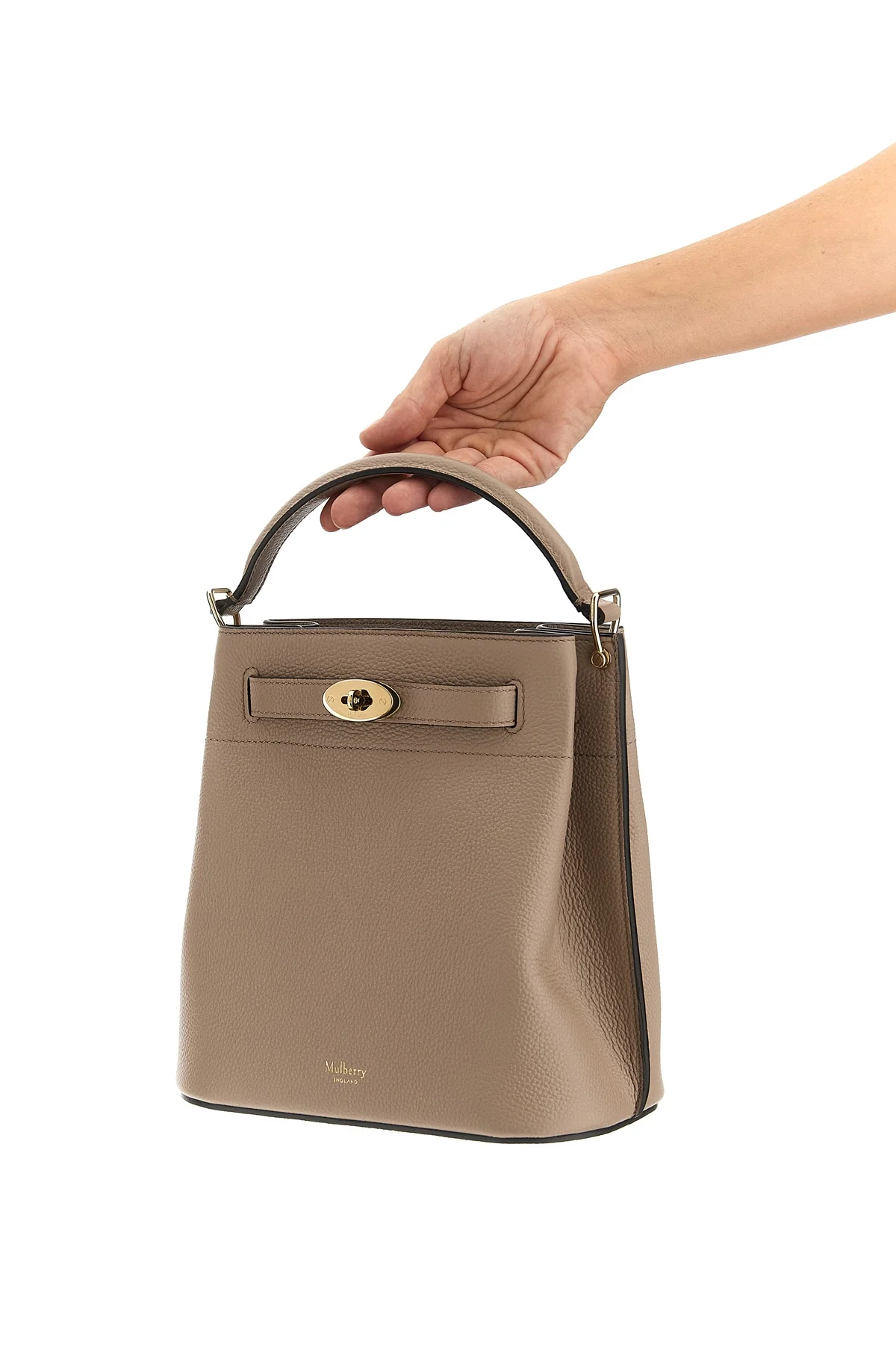 MULBERRY OS small islington bucket bag in hammered leather