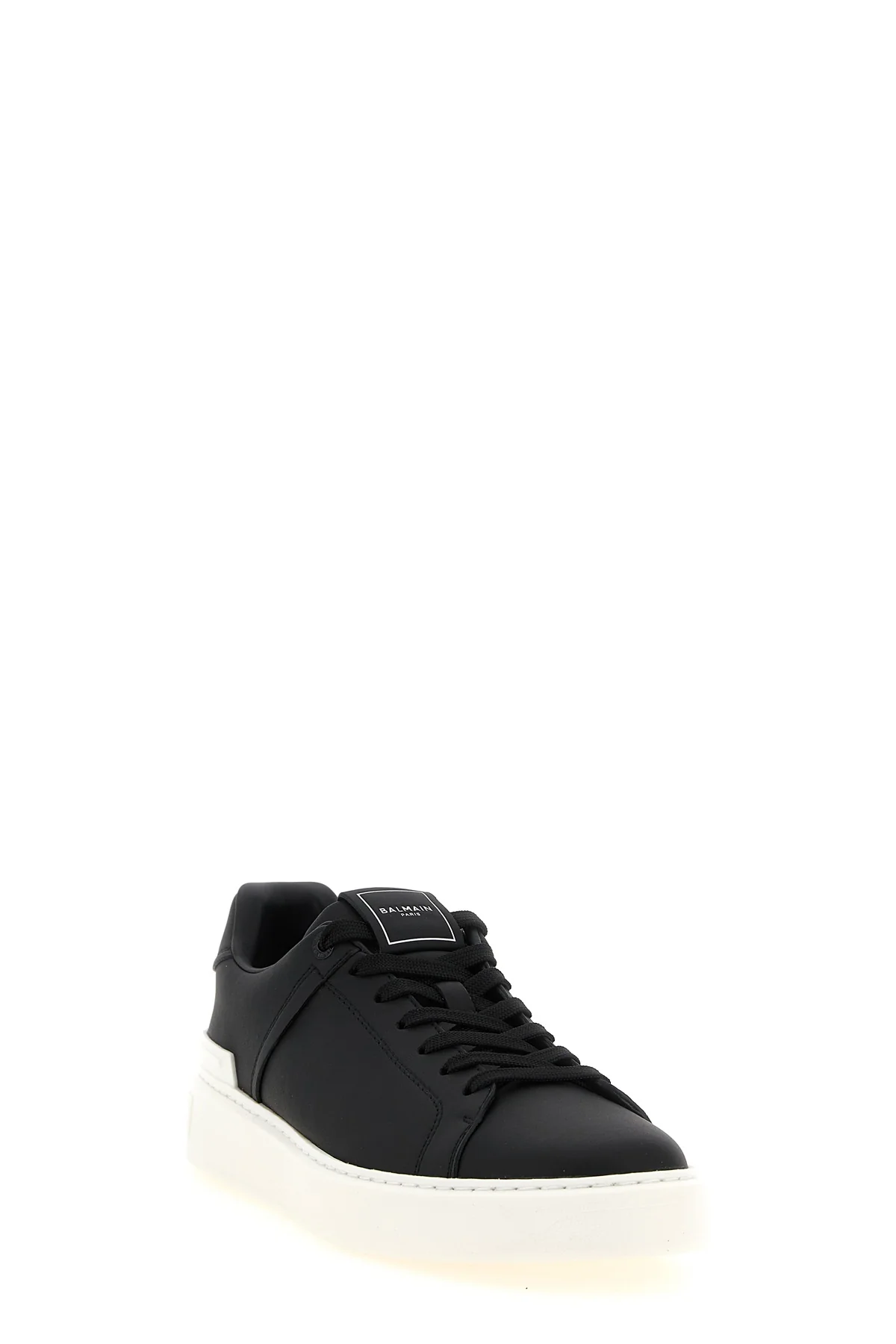 BALMAIN 40 the balmain b-court sneakers in fine smooth calf leather