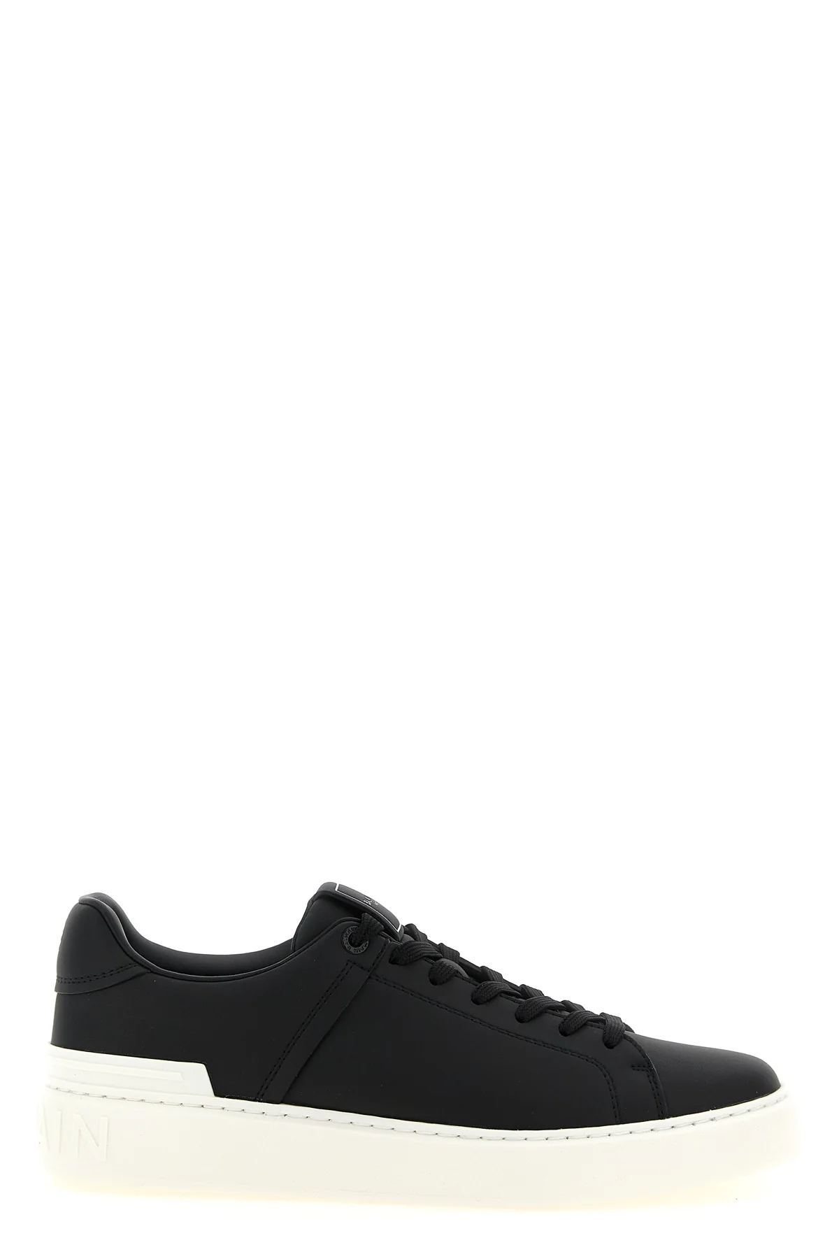BALMAIN 40 the balmain b-court sneakers in fine smooth calf leather