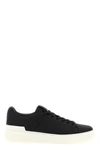 the balmain b-court sneakers in fine smooth calf leather