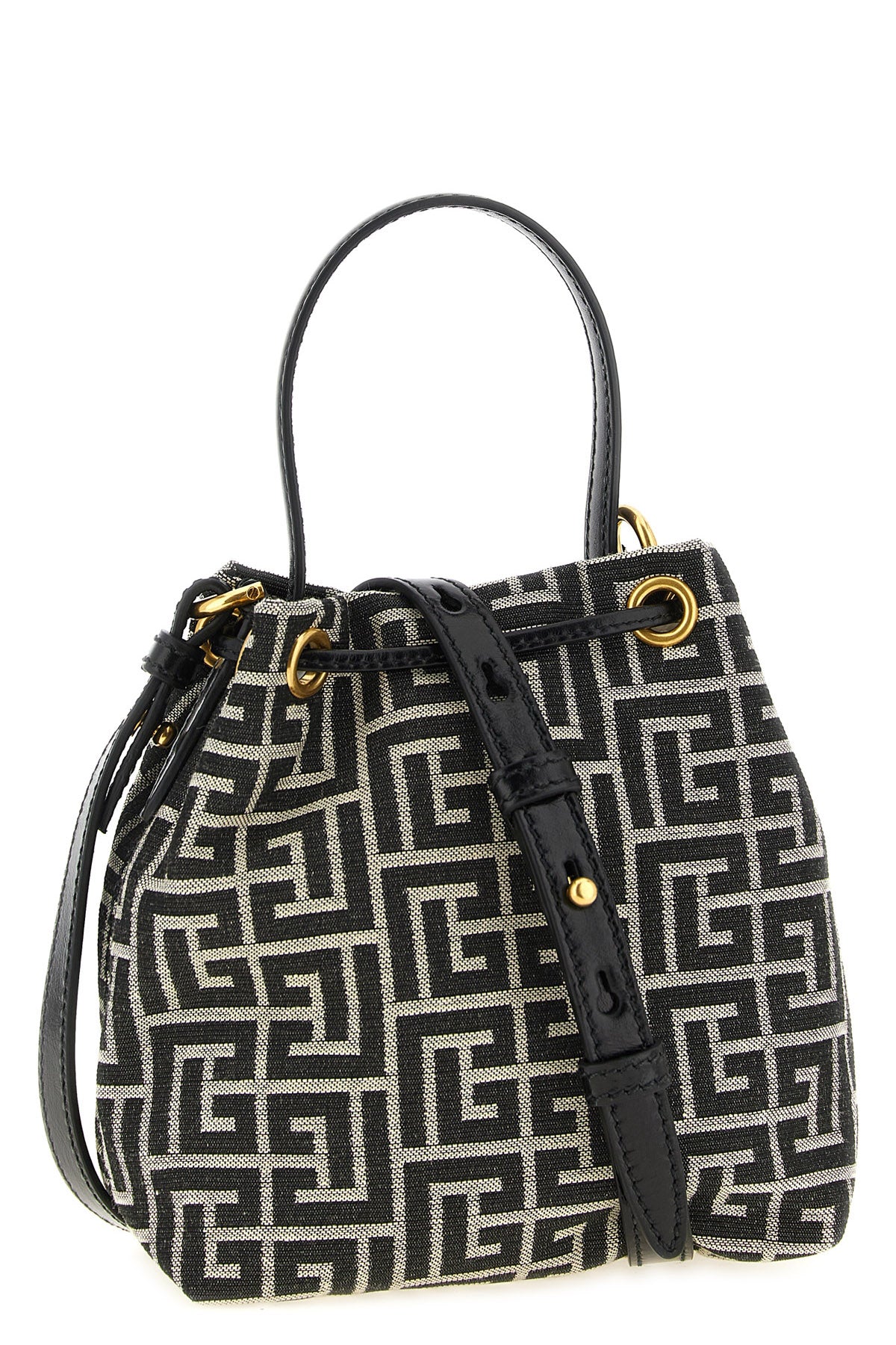 BALMAIN OS the balmain pulse mini bucket bag is distinguished by a structured silhouette