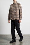 check-print cotton blend overshirt