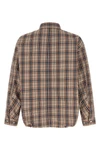check-print cotton blend overshirt