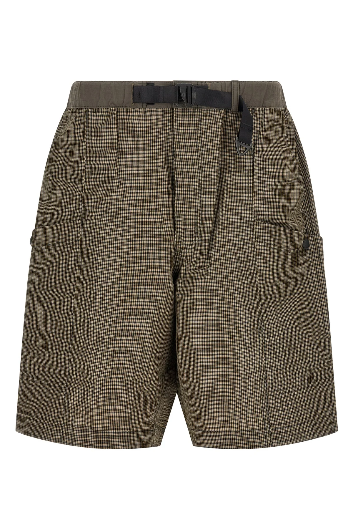 COMME DES GARÇONS HOMME L vichy micro check pattern linen blend bermuda shorts