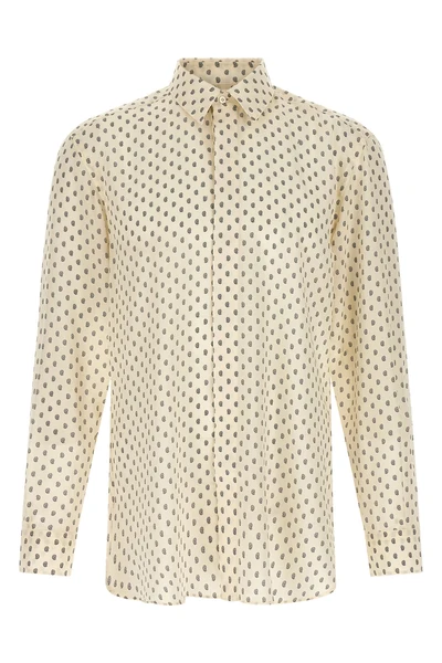 all over paisley print crepe de chine silk shirt