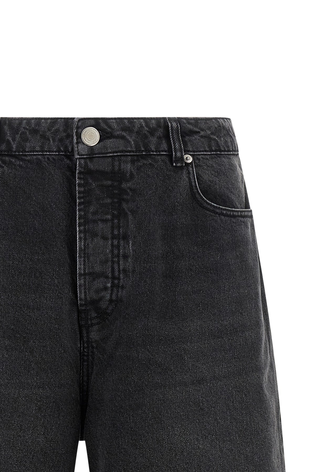 garment-dyed cotton denim bermuda shorts
