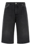 garment-dyed cotton denim bermuda shorts