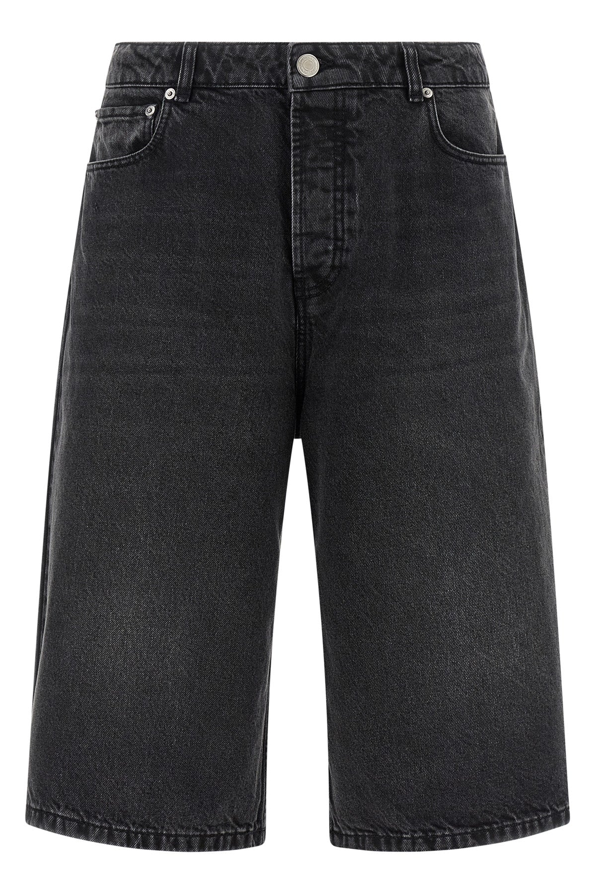 garment-dyed cotton denim bermuda shorts