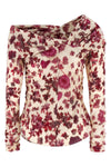 draped and curled danka stretch silk top