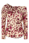draped and curled danka stretch silk top