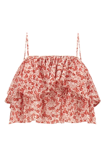 erisa all-over flower-print cotton top
