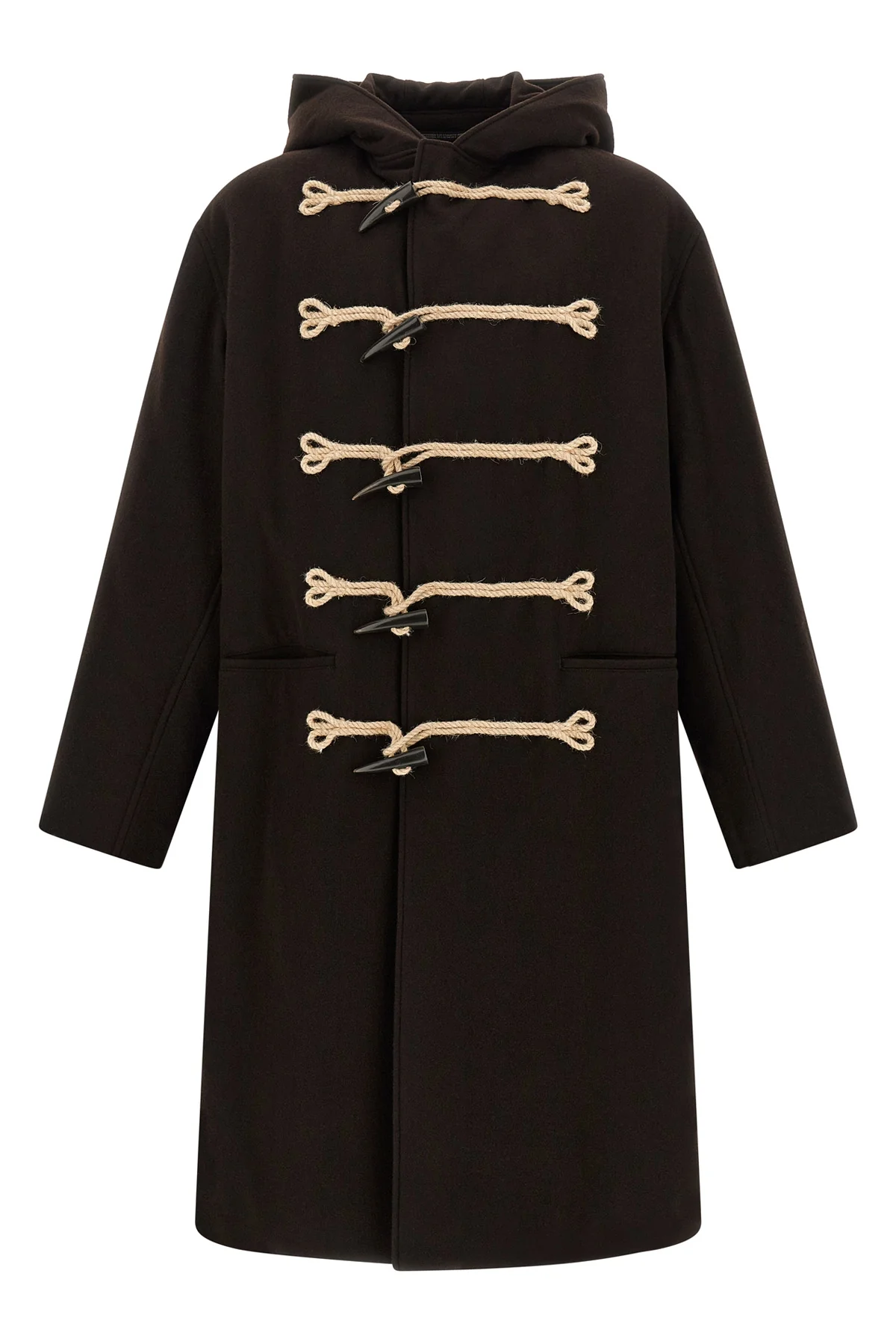 YOHJI YAMAMOTO 3 yohji yamamoto flannel toggle duffle montgomerys coat