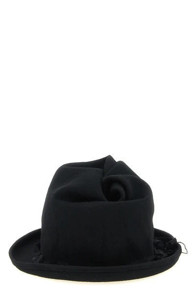 the yohji yamamoto pure black wool hat