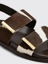cow print pony skin sandals