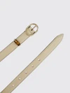 leather belt with oval buckle