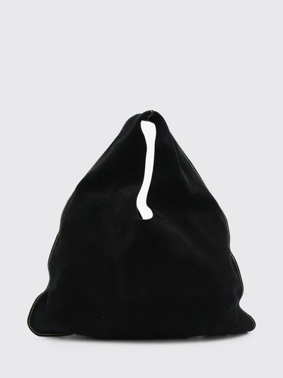 blind triangular suede bag