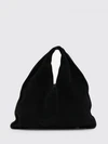 blind triangular suede bag