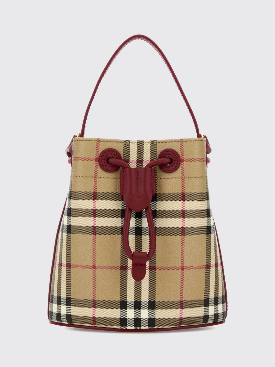 BURBERRY OS vintage check coated cotton bucket bag