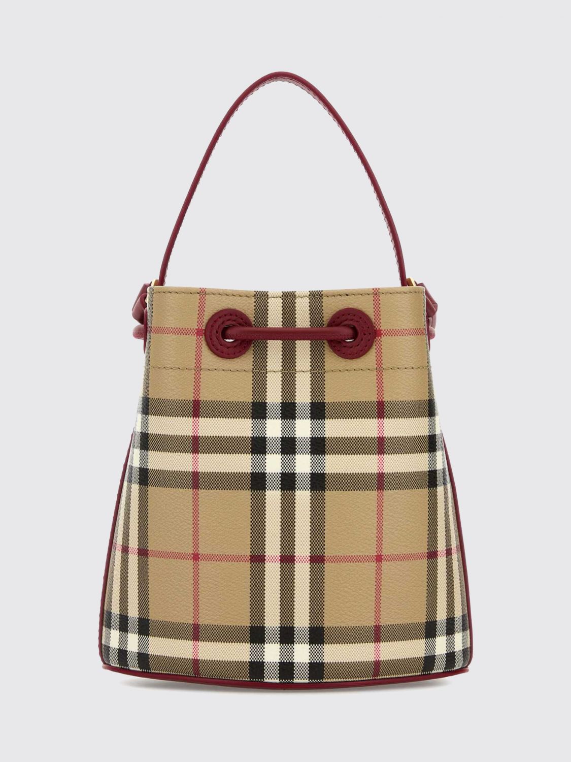 BURBERRY OS vintage check coated cotton bucket bag