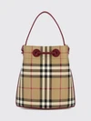 vintage check coated cotton bucket bag