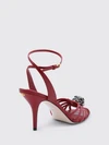 leather sandal with enamelled application pas de chat