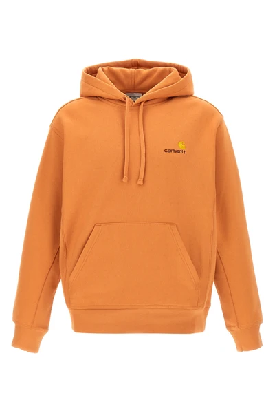american script cotton blend hoodie