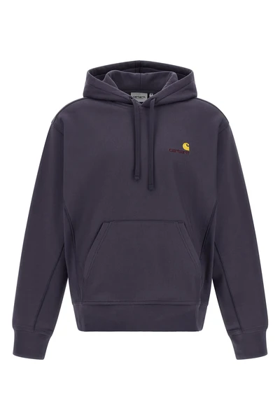 american script cotton blend hoodie