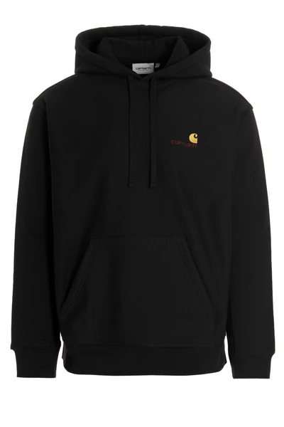 american script cotton blend hoodie