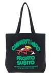 canvas graphic tote shopping bag in sturdy dearborn canvas