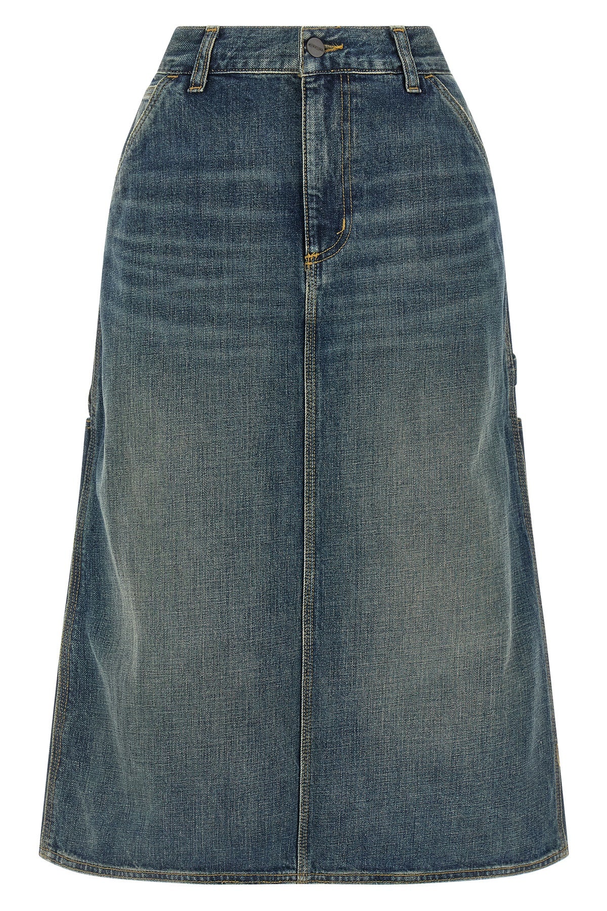 CARHARTT WIP S single knee midi skirt in heavy camano stonewashed cotton denim