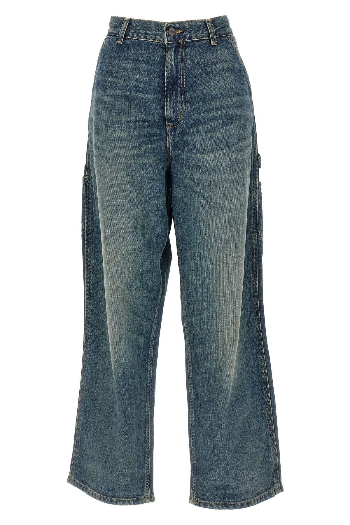 CARHARTT WIP S brandon single knee jeans in heavy camano stonewashed cotton denim