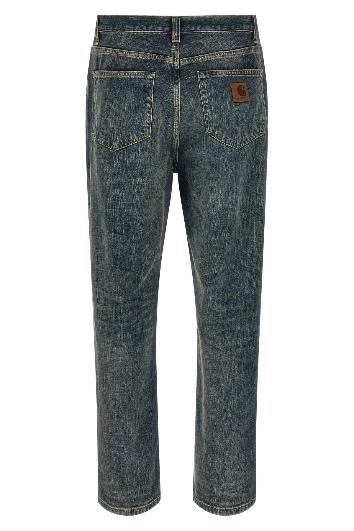 aaron pants used-effect wash cotton denim jeans