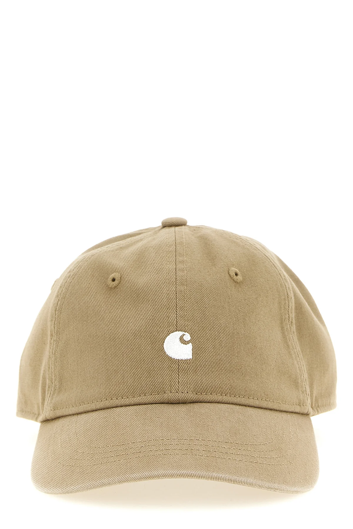the carhartt wip madison logo hat features a deconstructed six-panel silhouette