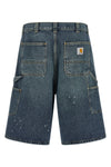 og single knee smith heavy used cotton denim shorts