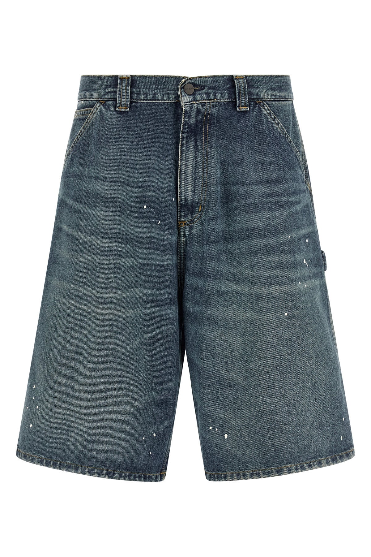 CARHARTT WIP L og single knee smith heavy used cotton denim shorts