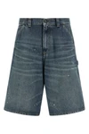 og single knee smith heavy used cotton denim shorts