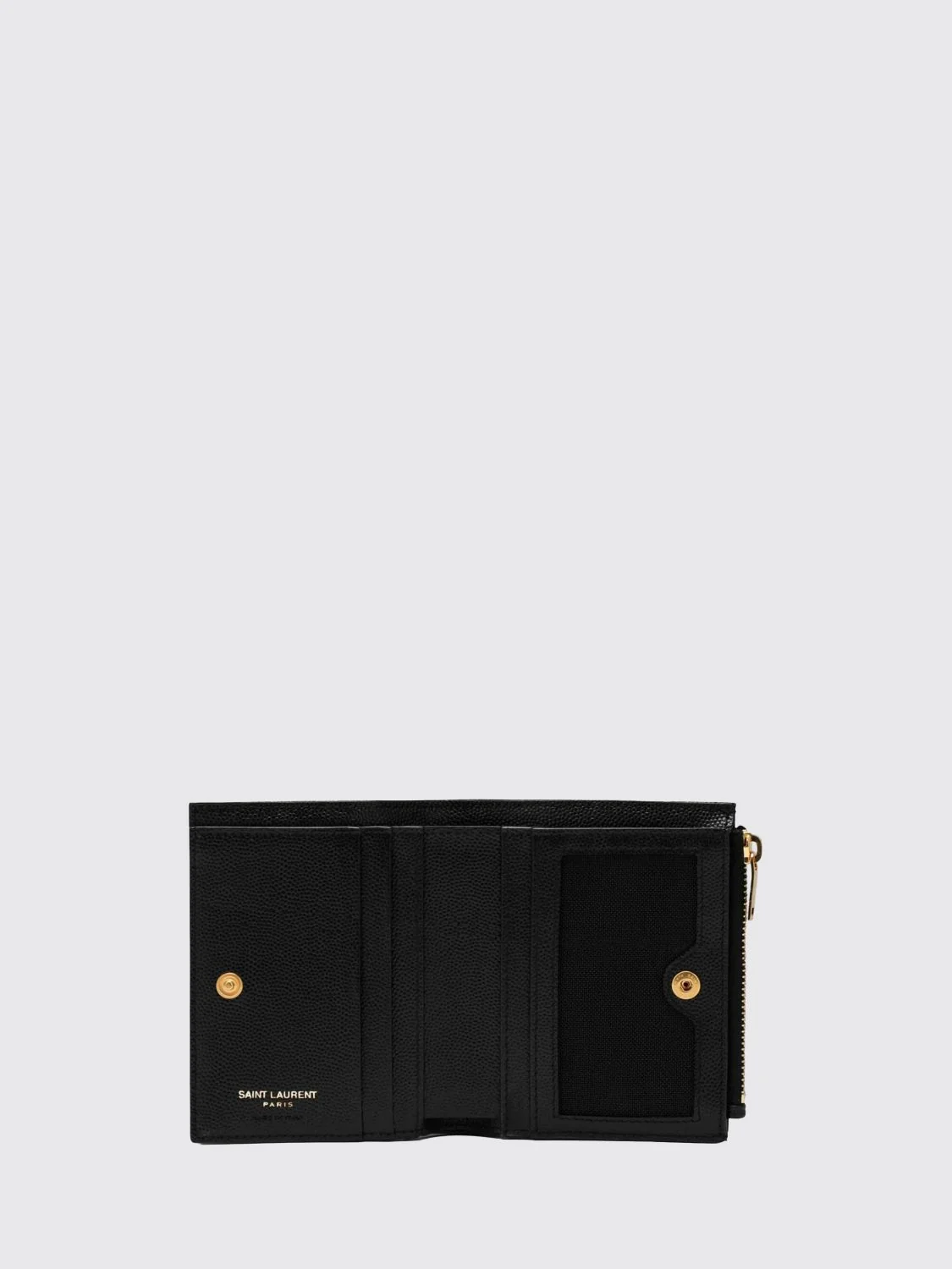 SAINT LAURENT OS cassandre wallet in quilted grain de poudre leather