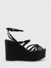 nyra wedge sandal in woven leather and suede