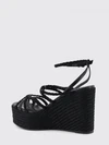 nyra wedge sandal in woven leather and suede