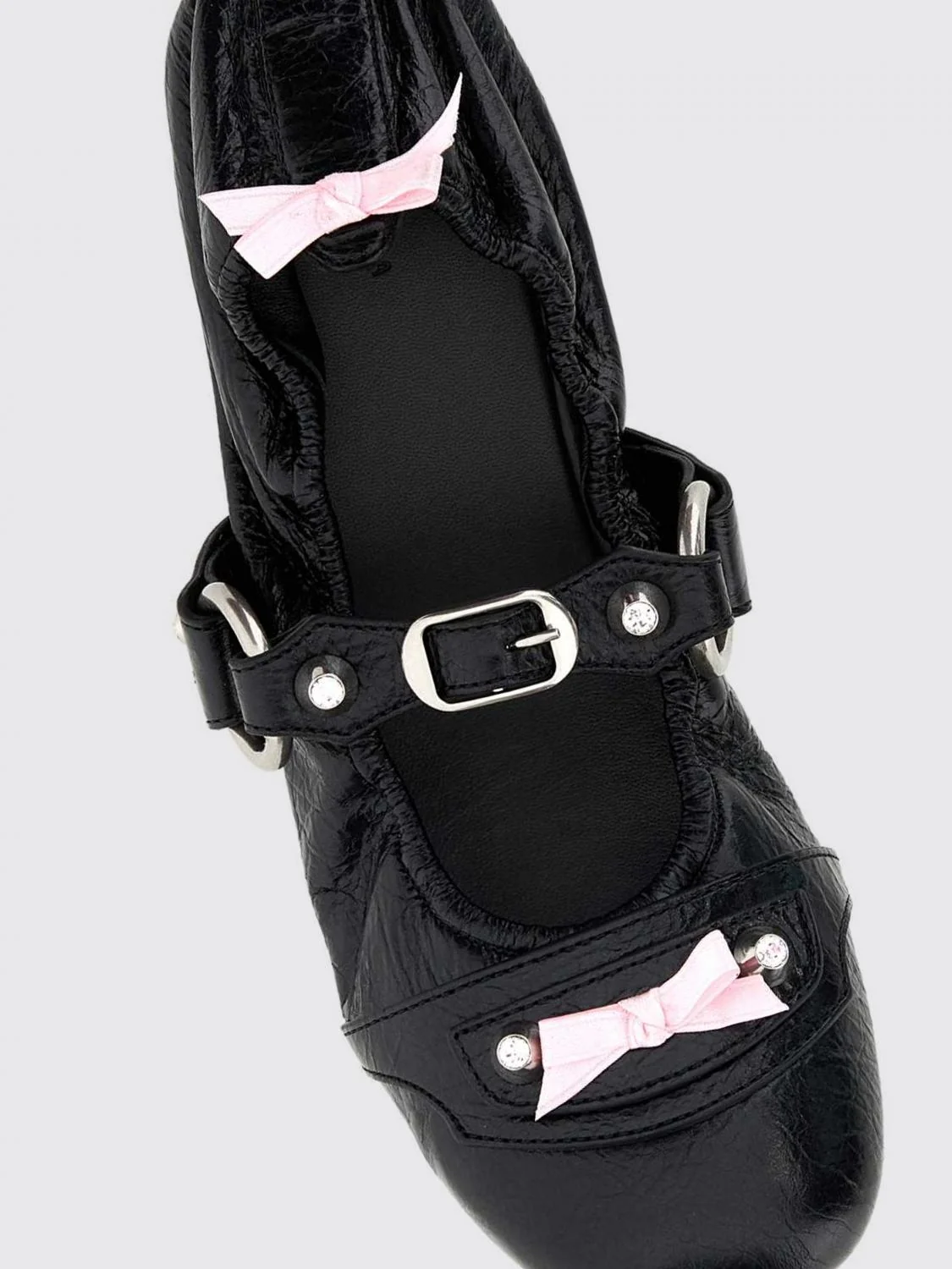 city arena leather ballet flats with bows