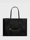 smile flat leather tote